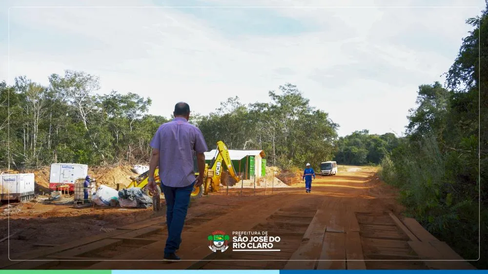 Prefeito Tarcísio Garbin fiscaliza construção da nova ponte sobre o Rio Buriti na MT-235