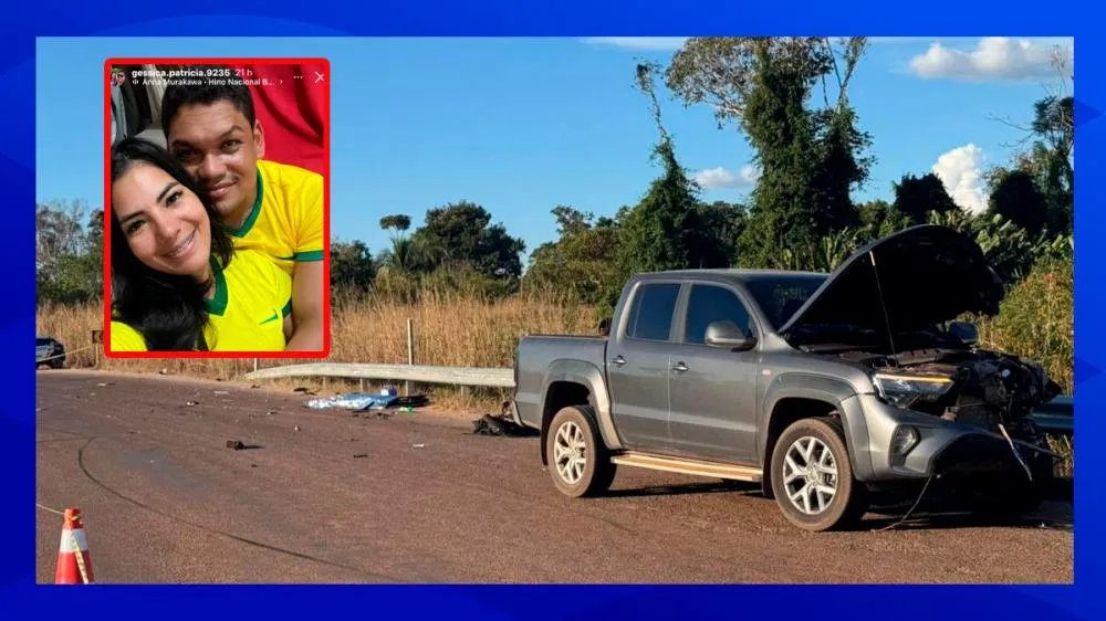 Motociclista morre e mulher fica ferida após grave colisão com caminhonete em São José do Rio Claro